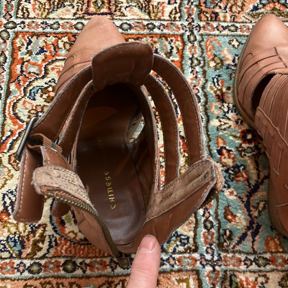 Size 6 Chinese laundry indigo girl leather cognac boot with zip back - Picture 10 of 11